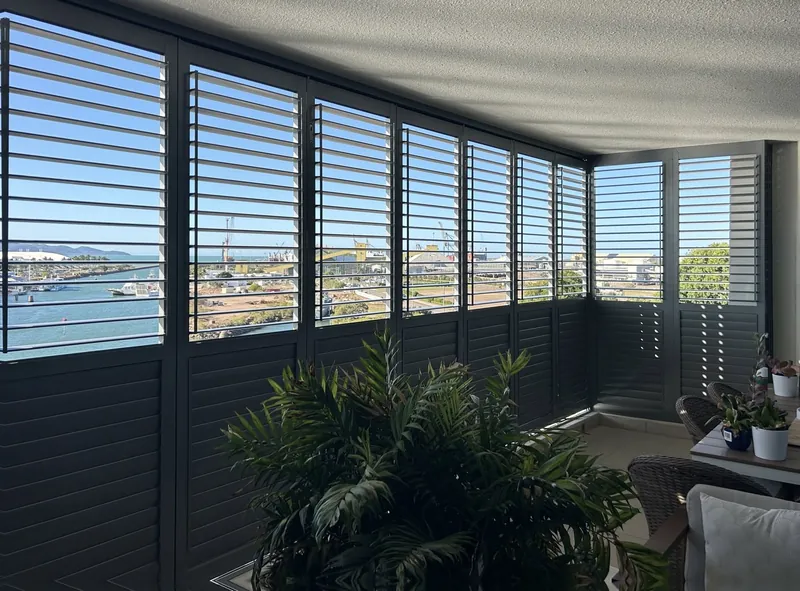 Aluminium shutters, water views