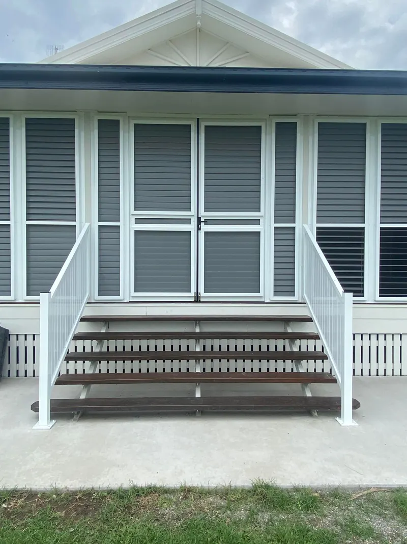 Aluminium shutters, verandah