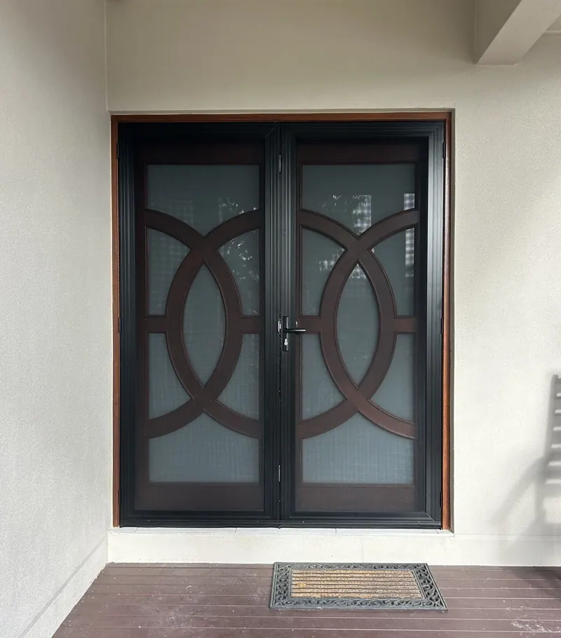 Decorative double security doors