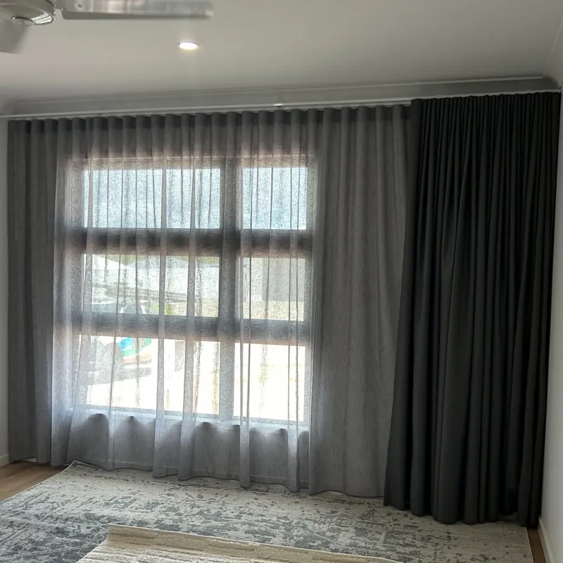 Sheer and blockout curtains